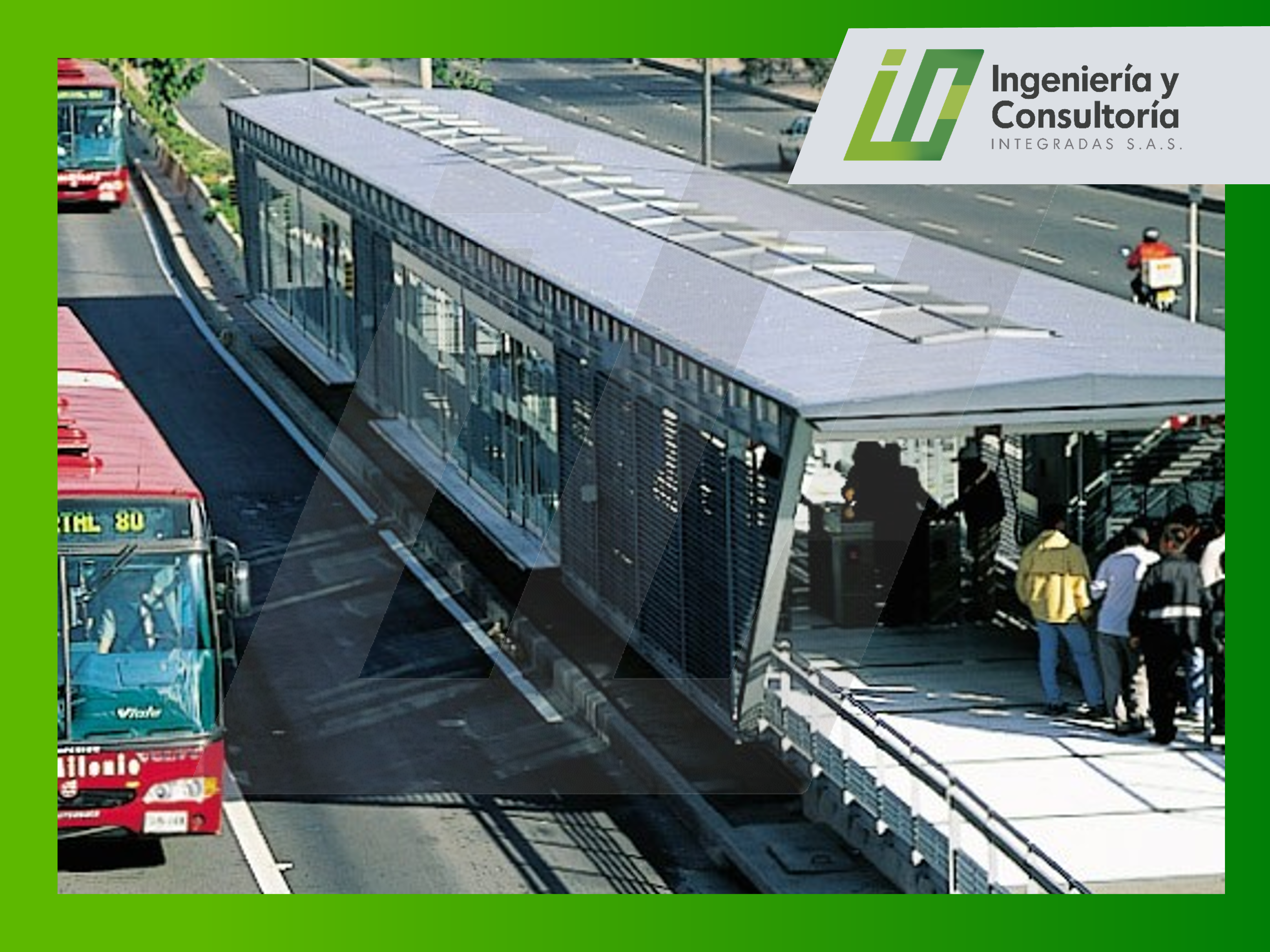 Diseño de estructuras de sistema de transporte masivo de Santa fe de Bogotá, estaciones de abordaje, puentes peatonales, terminal norte, terminal sur.